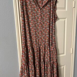 Natural Life Talulah Maxi Dress Very Oversized Floral Button Front Cottagecore.